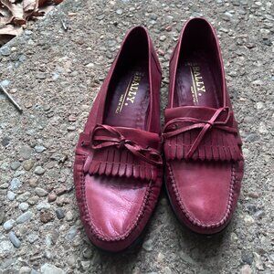 Red Leather Bally Encore Loafers